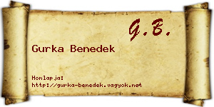 Gurka Benedek névjegykártya